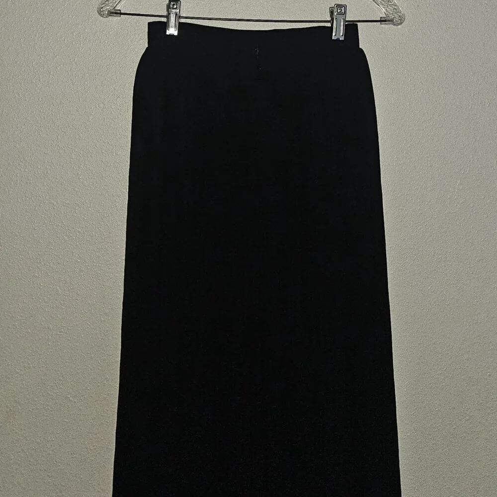 Lulus Solid Black Maxi Skirt Long Sheer Layer Slit Lined Women's XS